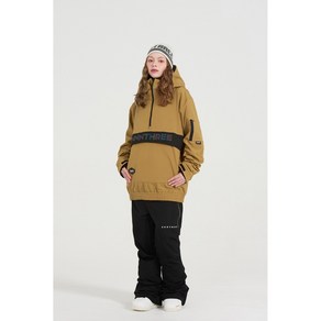 엔쓰리 NNN - 3L 기모 RD77 Hood Anorak - JACKET - 진베이지+블랙 [오로라나염] 남녀공용 스노우보드복 자켓