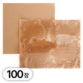 투데이리빙 100장 세트 30x30cm 크라프트 종이 완충제 포장지 크리스마스 선물 택배 포장 벌집 크라프트지 완충재 포장용 포장재 크래프트지, R98399M, 1세트