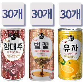 [오늘쇼핑]참맑은 따뜻한 음료 175ml 3종 혼합세트(유자30+벌꿀30+참대추30) 겨울음료/온음료, 90개