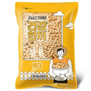 국산 백태 2kg 2024년산 햇곡 메주콩 대두 두부콩 노란콩, 1개