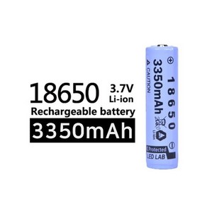 [LEDLAB] 18650 배터리 3350mAh 충전지 kc인증 보호회로내장 랜턴 후레쉬 손전등 자전거라이트 헤드랜턴, 1개