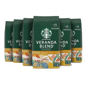 Stabucks Veanda Blend Light Blonde Roast Gound Coffee 스타벅스 베란다 블렌드 라이트 블론드 로스트 그라운드 분쇄커피, 6개, 340g, 핸드드립