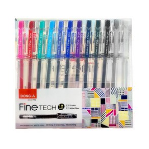 동아 Fine Tech 파인테크 중성펜 세트 0.3+0.7mm (12색세트), 단품