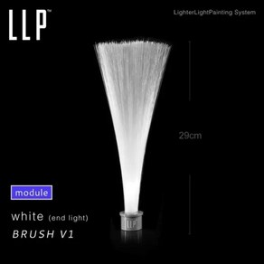 라이트 페인팅 블랙 광섬유 브러시 모듈 인물 사진 그래피티 스트리머 사진, 04 white end light, 1개