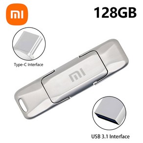 샤오미 2 인 1 USB 펜 드라이브 3 TYPE C 플래시 OTG 휴대폰 메모리 스틱 고속 선물 2TB 1TB 128GB, 1개