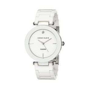 Anne Klein 다이아몬드 악센트 여성용 손목시계 블랙 세라믹 AK/1018BKBK 114988