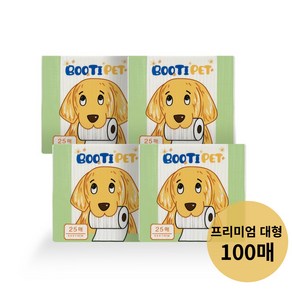 부티펫 강아지 배변패드 대형 70g 꽃무늬 프리미엄 큰패드 100매 SAP 7g, 4개, 60x76, 25개입