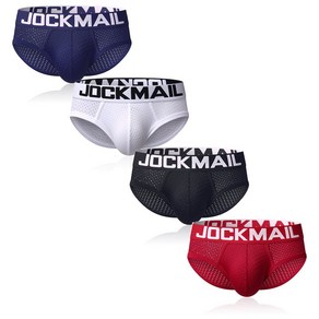 JOCKMAIL 망 속옷 팬티 메쉬 낮은 허리 편안한 부드러운 팬티 팬티 4팩