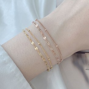 [써지컬스틸] 입술 체인 두줄 볼 팔찌