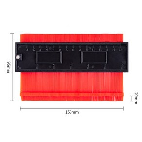엠파인 불규칙 형틀게이지 윤곽게이지 형특측정자 형틀케이지 인테리어 모양따기, 6인치 레드, 1개