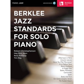 Beklee Jazz Standads fo Solo Piano 버클리 재즈 스탠다드 피아노 교본 악보집 (음원 포함) Beklee Pess 버클리 프레스