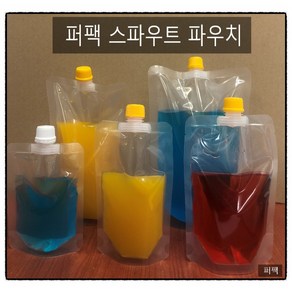 투명 스파우트파우치 (100매묶음) 80g 100g 200g 500g 800g 1kg, 비조립-12시방향100g(100매), 뚜껑노랑, 1개