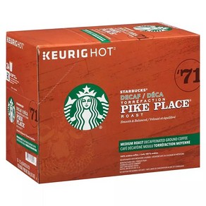 Stabucks Pike Place Keuig K-cup Decaf 스타벅스 파이크플레이스 큐릭 디카페인 24개입, 24개