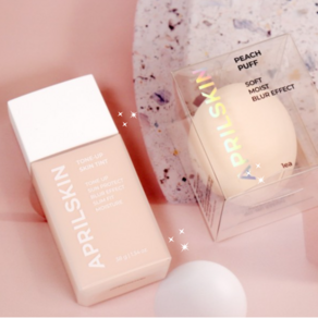 톤업+선크림+쿠션효과 신개념 톤업크림 Apilskin Tone-up Skin Tint [에이프릴스킨 톤업 스킨 틴트] 38g + 복숭아 퍼프 증정, 1개, 상세참조