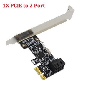 PCIe-4 포트 SATA 3 III 3.0 6 Gbps SSD 어댑터 PCI-e PCI Expess x1 컨트롤러 보 확장 카 지원 x4 x6 x8 x16, 01 1X PCIE to 2 Pot