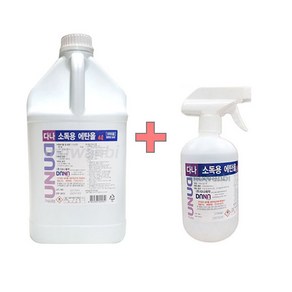 다나제약 소독용 에탄올(83%) 공간소독 살균 알코올 4L+500ml [세트상품]