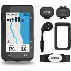 iGP SPORT iGS630 GPS 바이크 컴퓨터 2.8인치 지도 내비게이션 청소년클림 훈련 기능 MTB 무선 사이클링 컴퓨터 유닛 IPX7 방수, Set