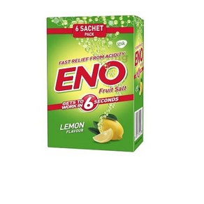 Eno Fuit Salt Sachet  Ayuvedic Acidity Relief Fomula  Flavo Lemon, 6개, 5g