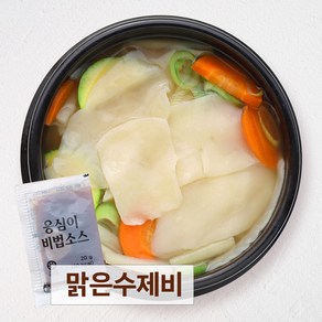 [세이브밀 ] 7인분 대용량 맑고 시원한 생반죽 강원도 감자 수제비+해물 비법소스, 1.19kg, 1세트