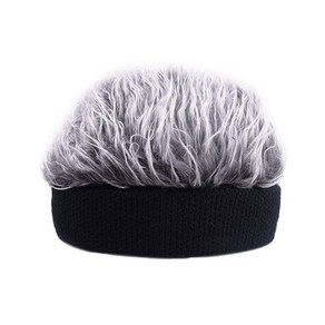 빈티지 Docke Beanie 모자 인공 머리 가발 남성 여성을위한 짧은 Skullcap 니트, A, 1개