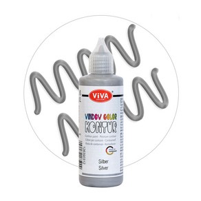 비바 글라스 데코 스티커 펜 35 Silve 테두리전용 90ml Viva Window Colo Kontu