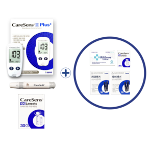 케어센스2 혈당측정기 침100개 + 채혈세트(검사지100 침100 솜100) 세트, 1세트