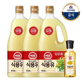 사조대림 [사조대림] 해표 콩기름 1.8L x3개 +카놀라유 250ml x1개, 3개