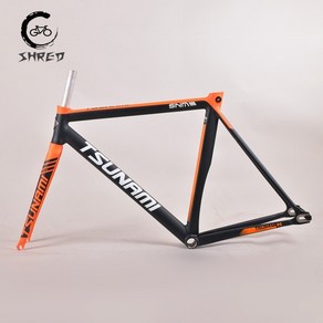 tsunami snm300 fameset 700c 6066 t6 알루미늄 고정 기어 프레임 tack fixie bike 52cm 54cm fameset high quality, 블랙 오렌지, 1개