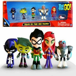 [관부가세포함] Teen Titans Go Deluxe 6팩 6개 미니 피규어 세트. 새상품. 박, 1개