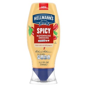 Hellmanns 매운 마요네즈 드레싱 스퀴즈 보틀 1개 진짜 칠리 페퍼로 만든 풍부하고 크, 없음