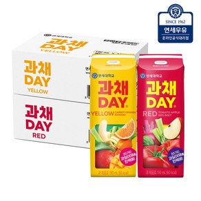 [연세우유] 과채데이 옐로우 24팩 + 레드 24팩 190ml (총48팩)_YS304+YS312, 48개