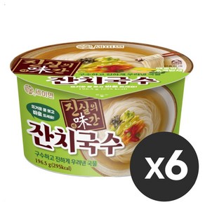 [한달행사]세이면 잔치국수 컵라면 195g, 6개