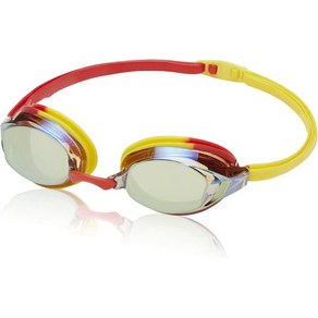 Speedo 스피도 남여공용 뱅퀴셔 EV 미러 수경, One Size, Mioed Red Yellow/Ambe/Gold, 1개