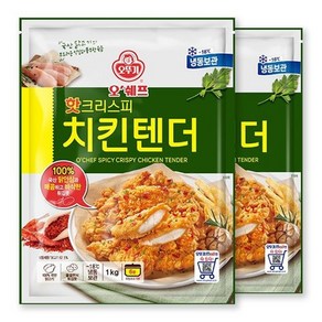 기타 [T]오뚜기 오쉐프 매콤하고 바삭한 핫크리스피 치킨텐더 (닭고기 62.5) 1kg x 2봉, 2개