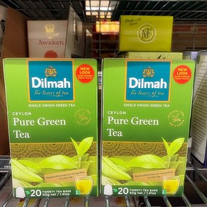 딜마 퓨어 그린티 녹차 티백 20개입x2개 Dilmah Pue Ceylon Geen Tea Bags, 2개, 20개입