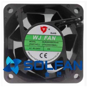 솔팬 ﻿WJB26025ECS-40 AC110~220V FAN EC팬 60mm 사이즈 / WJ팬 / 60MM X 25MM 사이즈 / 4000RPM / MADE IN CHINA, WJB26025ECS-40 AC90~220V, 1개