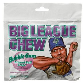 Big League Chew Ground Ball Grape Bubble Gum 2.12-Ounce Pouc 빅 리그 츄 그라운드 볼 포도 풍선껌 2.12온스 파우치(12팩