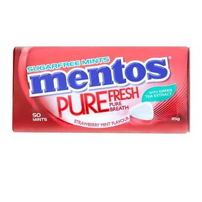 멘토스 퓨어 프레시 민트 사탕 캔디 Mentos Pue Fesh Mint Candy 35g x 3개, 스트로베리 민트  x 3