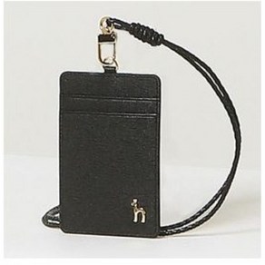 헤지스ACCESSORIES 가죽 퍼피 배색 목걸이형 카드홀더