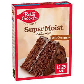 베티크로커 케이크믹스 밀크 초콜릿 Betty Cocke Favoites Supe Moist Milk Chocolate Cake, 4개, 375g