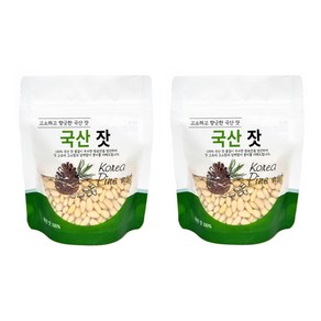 자연 그대로의 맛! 고소한 견과류 국내산 잣 1+1 2봉 80g / 영양 간식 선물 백잣 황잣 자연식품 먹기좋은