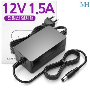 명호전자 12V1.5A 아답터 전원선일체형(TY1200150ZImn) DC 12V 1.5A 어댑터, 1개