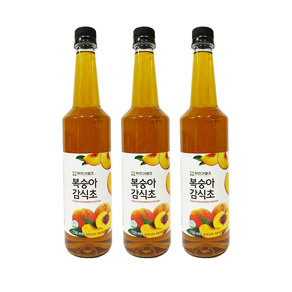 자연과발효 3년숙성 자연발효 복숭아3병 감식초 750ml, 3개