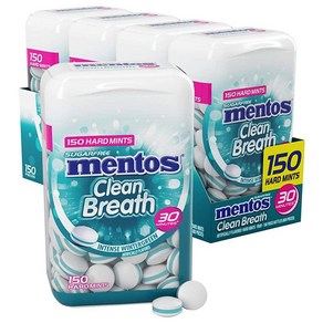 Mentos 클린 브레스 하드 민트 인텐스 윈터그린 150개 4팩 111351, 인텐스 윈터그린_150 Count (Pack of 4), 4개