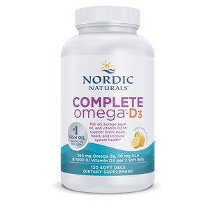 노르딕내츄럴스 컴플리트 오메가 D3 1000mg 레몬 소프트젤, 1개, 120정