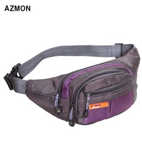 AZMON 멀티 포켓 미니 힙색가방 다용도 방수 크로스백 35cm x 14cm x 15cm 남여공용 2.5L