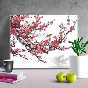 푸아이 명화 유화그리기 매화나무 40x50 DIY 그림 물감 붓 세트 캠퍼스페인팅 PW625, 5210, 1개