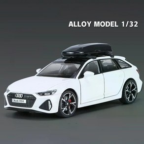 아우디 RS6 콰트로 트레일러 자동차 차 다이캐스트 모형 피규어 1/18, White, 1개