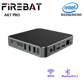 N100 미니PC 미니컴퓨터 게이밍PC FIREBAT AK7 PRO 미니 PC 데스크탑 게임용 컴퓨터 인텔 N3350 N5105 듀얼 밴드 WiFi5 BT42 6GB 8GB 64G