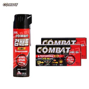 [컴배트] 바퀴벌레약 컴배트파워 큰바퀴용(6개입) x2개+ 스피드에어졸500ml, 1세트, 500ml